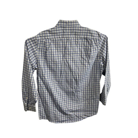 Mens Kirkland Signature Tailored Fit Non-Iron Blue & White Checkered Dress Shirt - Picture 5 of 7